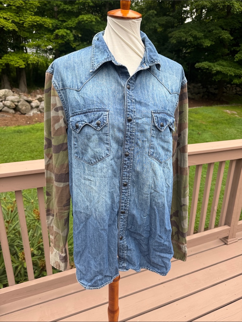 Denim & Supply RL Ralph Lauren Denim Snap Button Shirt camouflage sleeve